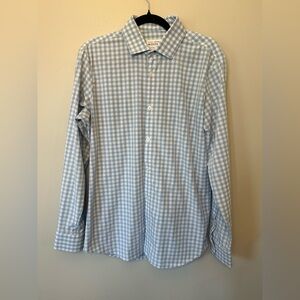 Mizzen+Main Pale Blue and White Gingham Dress Shirt
